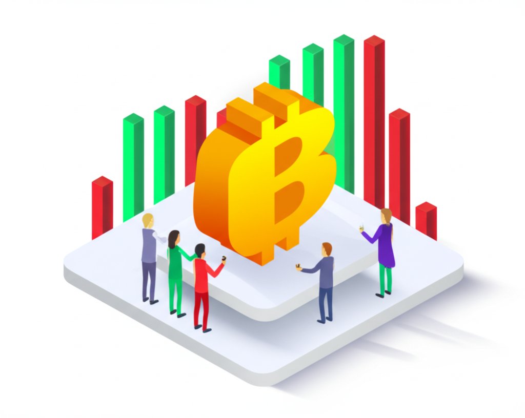 Bitcoin (BTC) candlestick chart analyzing crypto price trends and market data.
