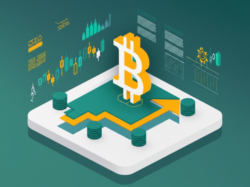 Detailed BTC candlestick chart, revealing key market trends and price patterns.