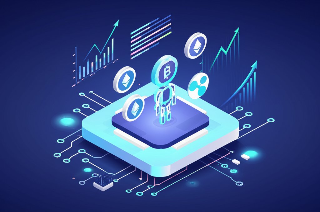 Crypto trading bot dashboard showing high profit returns.