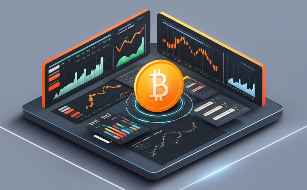 Bitcoin indicators chart for cryptocurrency technical analysis and trading.