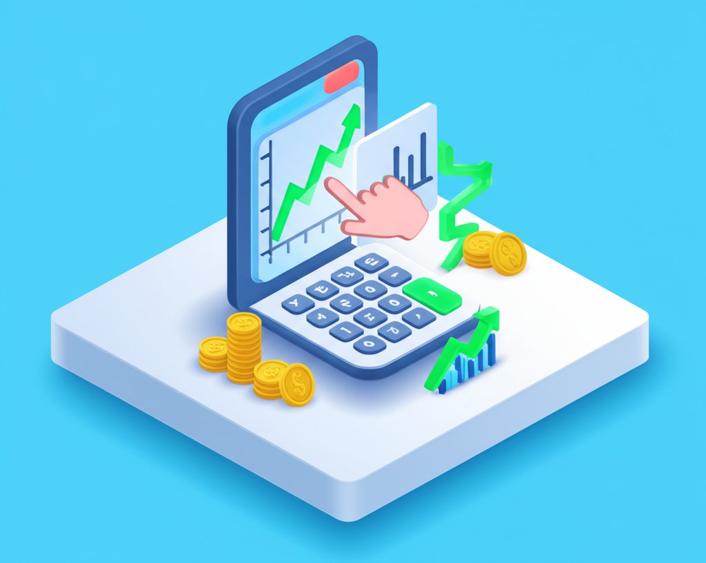Futures Profit Calculator showing simplified trade outcomes and risk assessment.