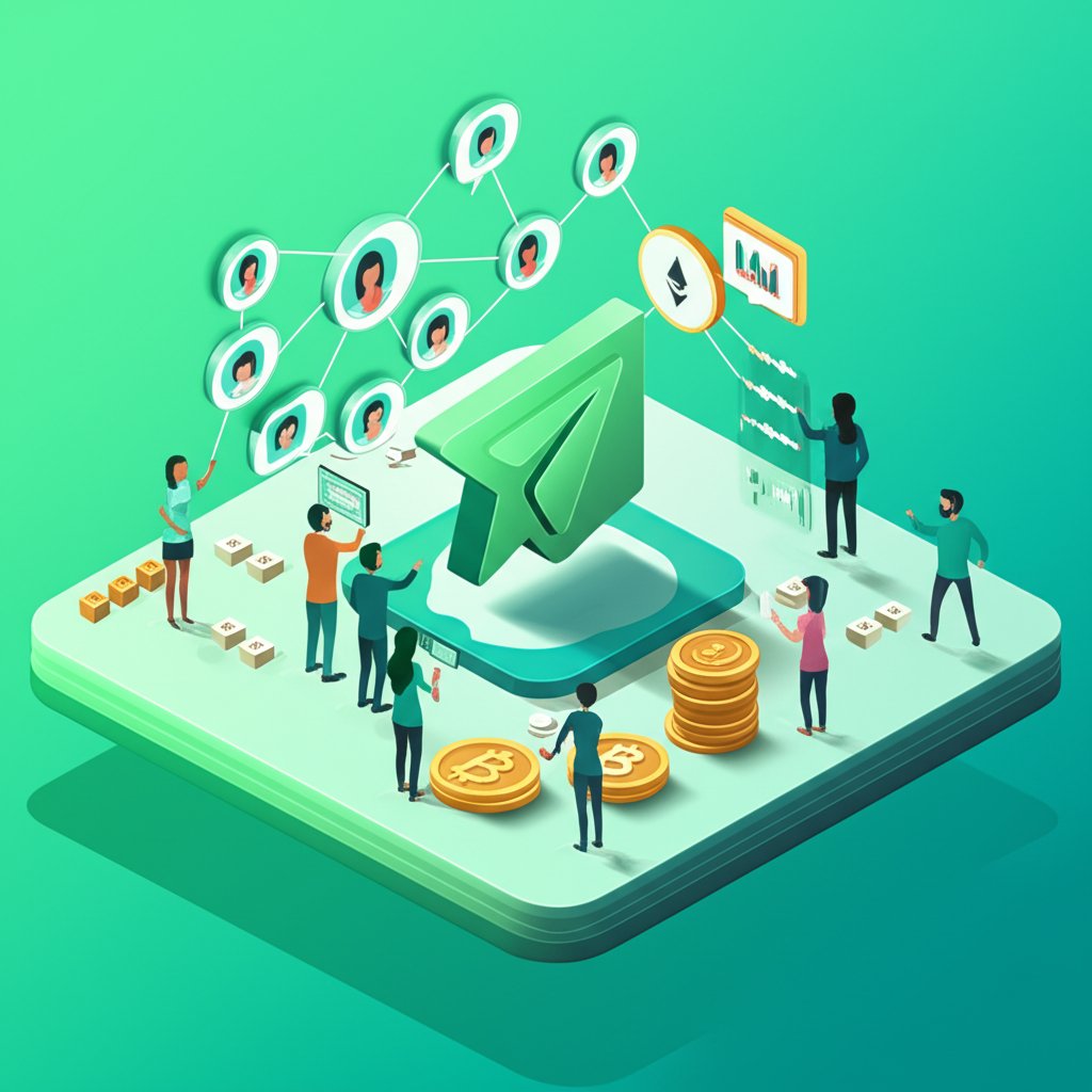 Telegram trading group screen, a bustling crypto hub for market discussions and insights.